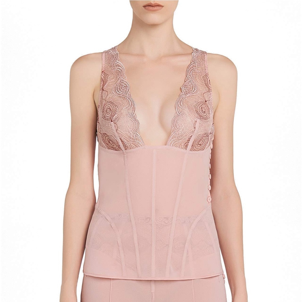 La Perla Powder Pink Silk Elements Top